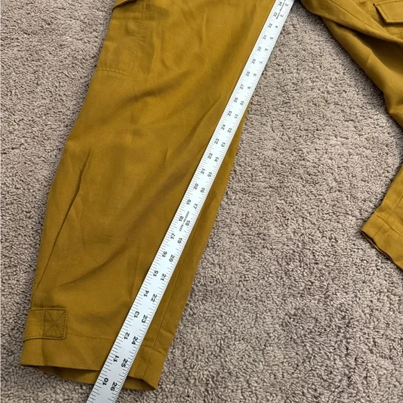 Banana Republic Cargo Pants Women size 6 Mustard Yellow High Waist Pants - Picture 6 of 10